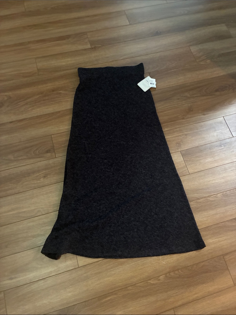 Lily White Dark Charcoal A-Line Knit Maxi Skirt